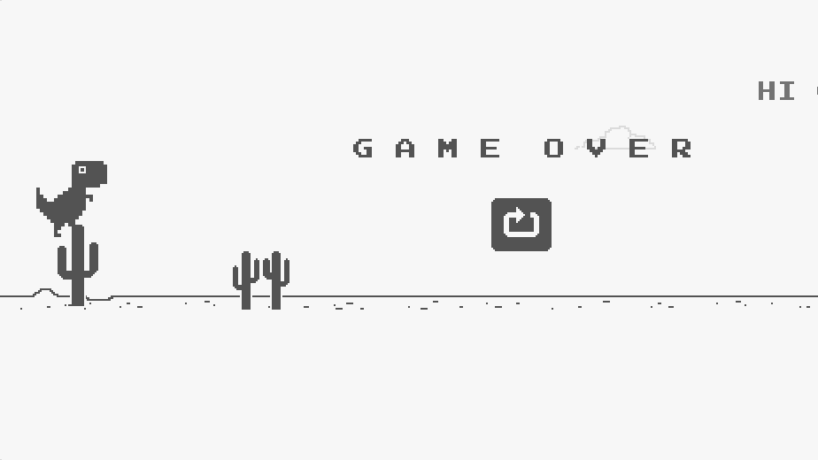 chrome 离线小恐龙游戏