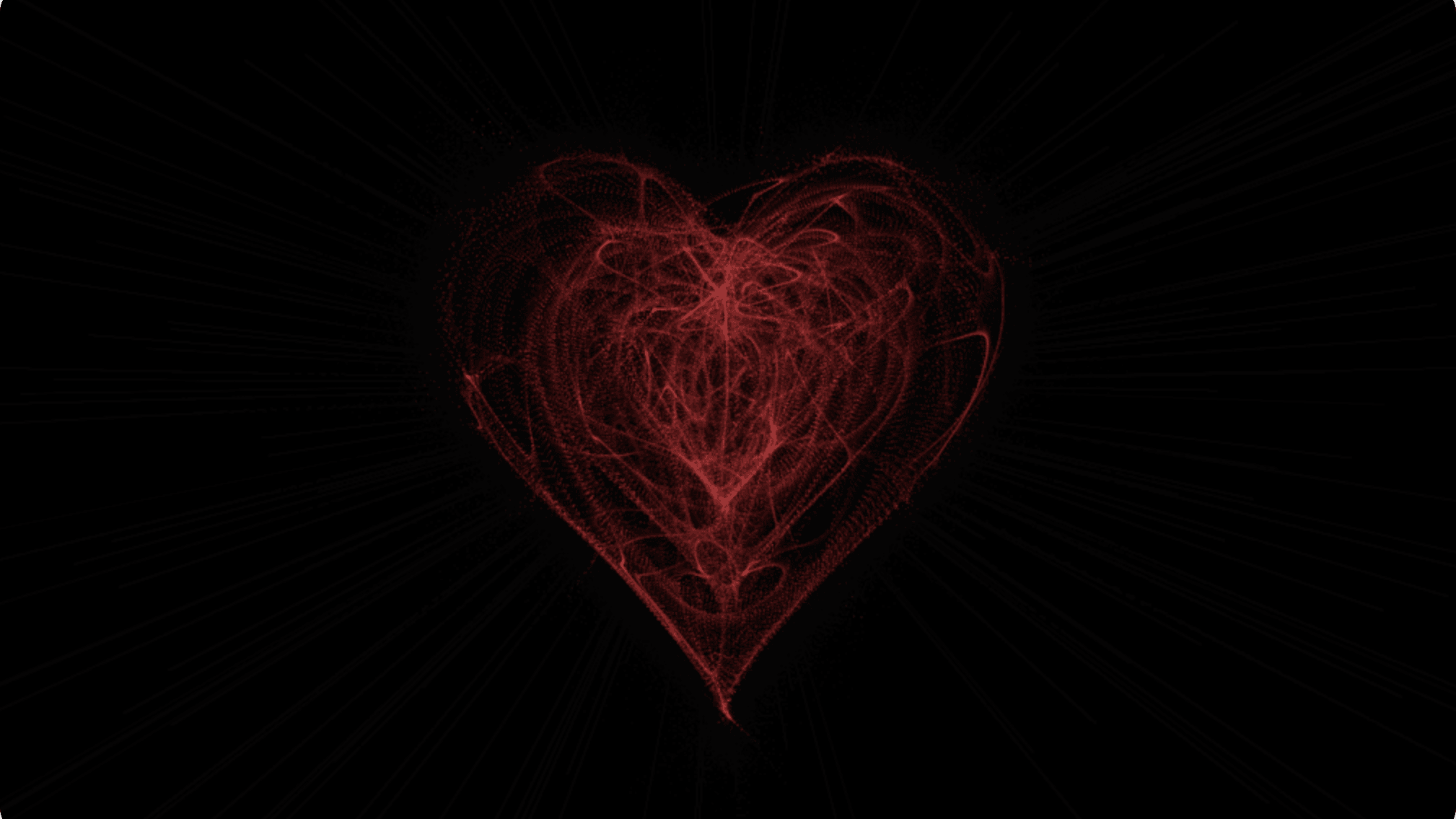 激光汇聚成爱心